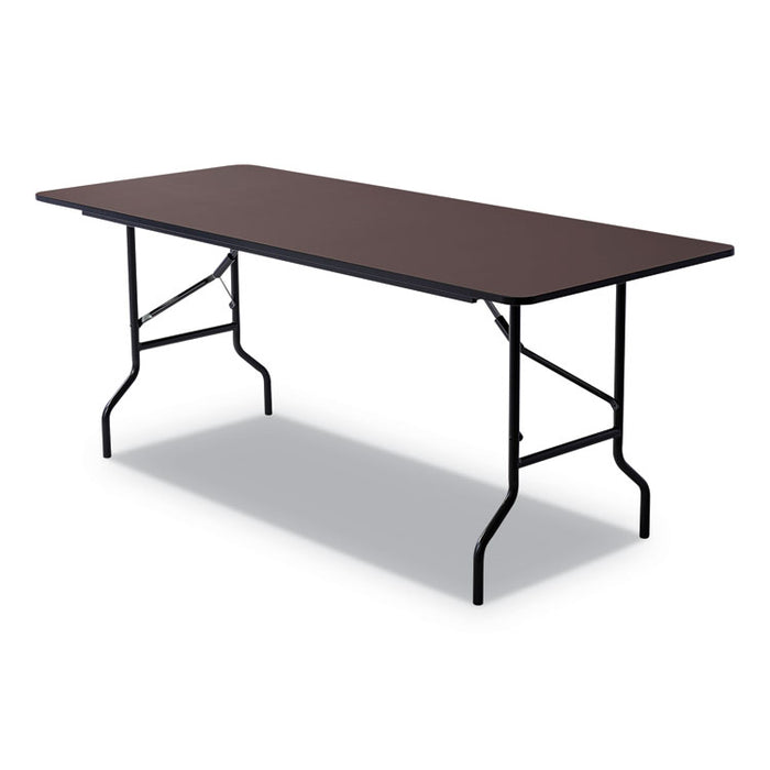 OfficeWorks Classic Wood-Laminate Folding Table, Curved Legs, 72 x 30 x 29, Walnut