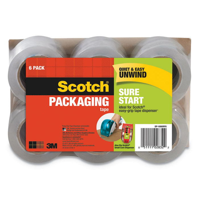 Sure Start Packaging Tape for DP1000 Dispensers, 1.5" Core, 1.88" x 75 ft, Clear, 6/Pack