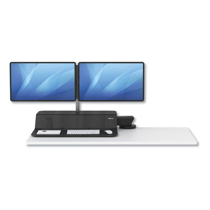 Lotus RT Sit-Stand Workstation, 35.5" x 23.75" x 42.2" to 49.2", Black