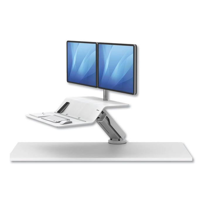Lotus RT Sit-Stand Workstation, 35.5" x 23.75" x 42.2" to 49.2", White