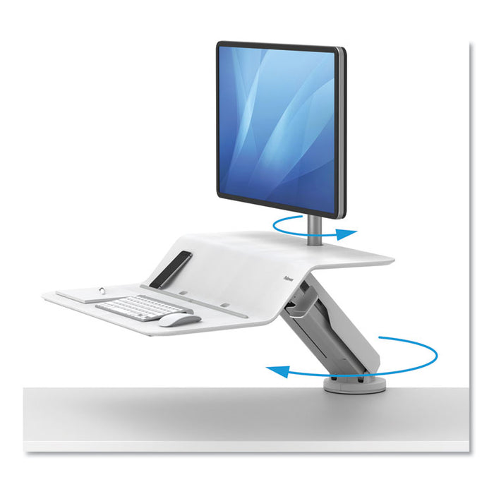 Lotus RT Sit-Stand Workstation, 48" x 23.75" x 42.2" to 49.2", White