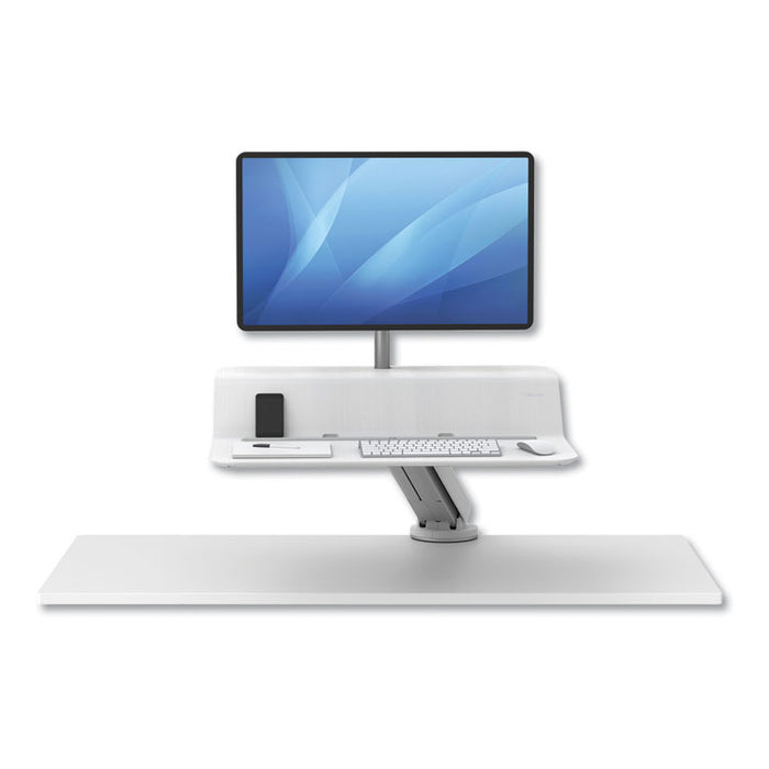 Lotus RT Sit-Stand Workstation, 48" x 23.75" x 42.2" to 49.2", White
