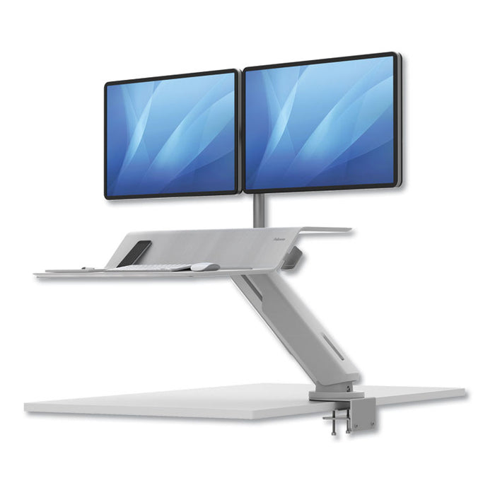 Lotus RT Sit-Stand Workstation, 35.5" x 23.75" x 42.2" to 49.2", White