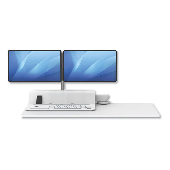 Lotus RT Sit-Stand Workstation, 35.5" x 23.75" x 42.2" to 49.2", White