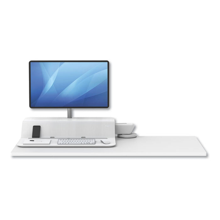 Lotus RT Sit-Stand Workstation, 48" x 23.75" x 42.2" to 49.2", White