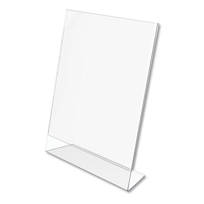 Classic Image Slanted Sign Holder, 8.5 x 11, Clear Frame, 12/Pack