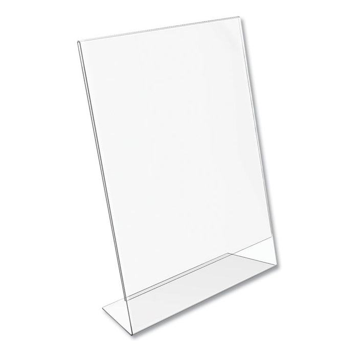 Classic Image Slanted Sign Holder, 8.5 x 11, Clear Frame, 12/Pack