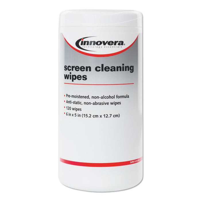 Antistatic Screen Cleaning Wipes in Pop-Up Tub, 120/Pack