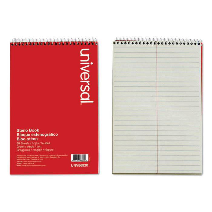 Steno Books, Gregg Rule, 6 x 9, Green Tint, 80 Sheets