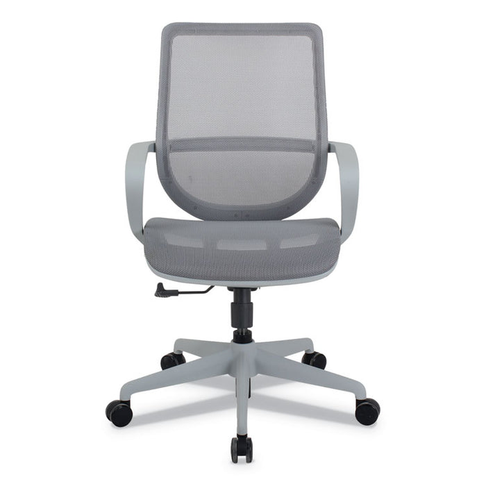 Alera Macklin Series Mid-Back All-Mesh Office Chair, Up to 275 lbs., Silver Seat/Back, Pewter Base