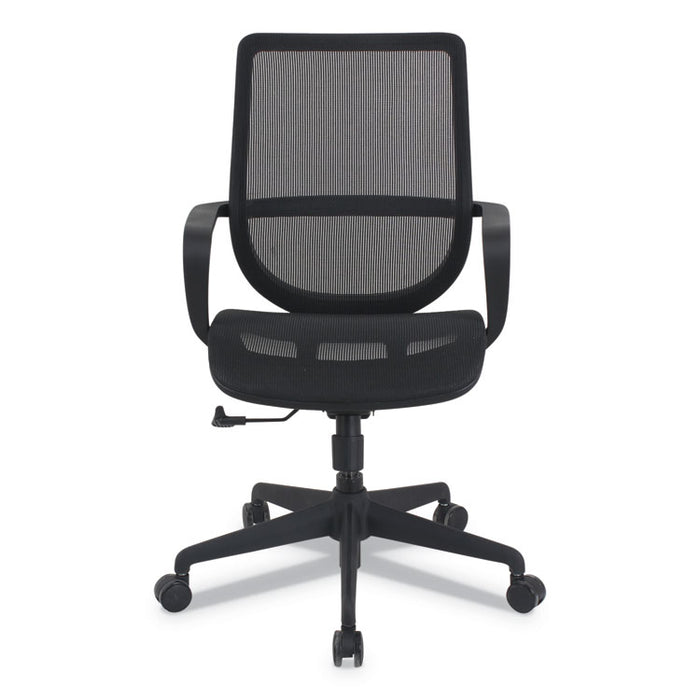 Alera Macklin Series Mid-Back All-Mesh Office Chair, Up to 275 lbs., Black Seat/Back, Black Base