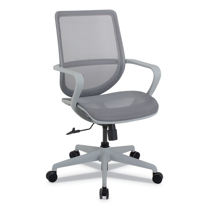 Alera Macklin Series Mid-Back All-Mesh Office Chair, Up to 275 lbs., Silver Seat/Back, Pewter Base