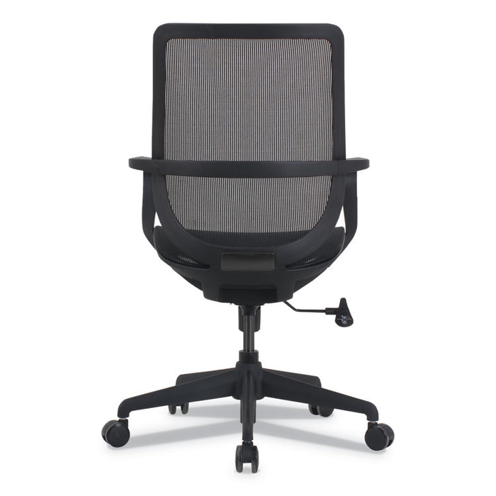 Alera Macklin Series Mid-Back All-Mesh Office Chair, Up to 275 lbs., Black Seat/Back, Black Base