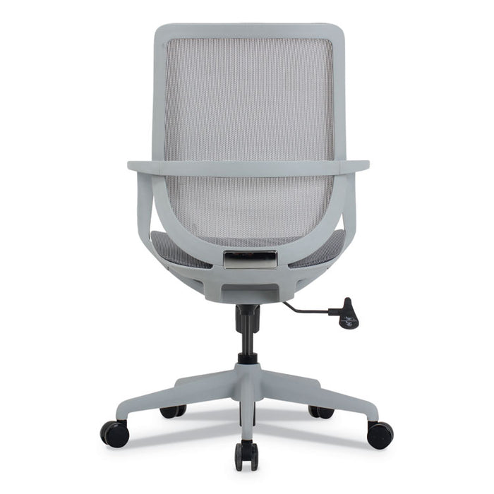Alera Macklin Series Mid-Back All-Mesh Office Chair, Up to 275 lbs., Silver Seat/Back, Pewter Base