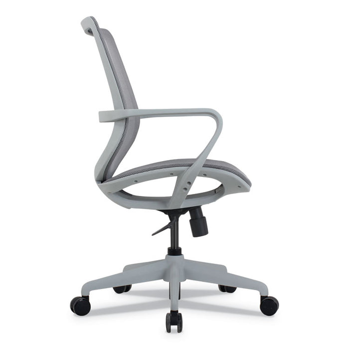 Alera Macklin Series Mid-Back All-Mesh Office Chair, Up to 275 lbs., Silver Seat/Back, Pewter Base