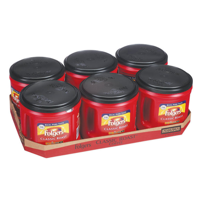 Coffee, Classic Roast, Ground, 25.9 oz Canister, 6/Carton