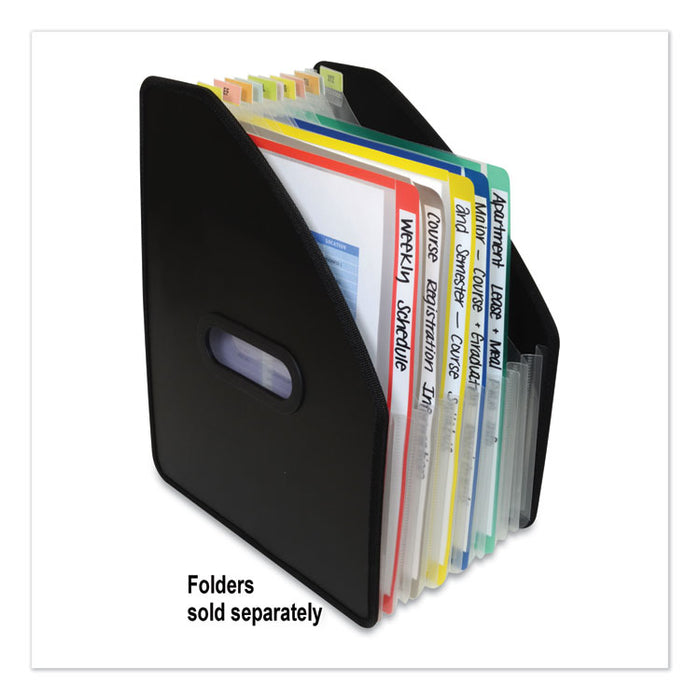 Vertical Expanding File, 10" Expansion, 13 Sections, 1/12-Cut Tabs, Letter Size, Black