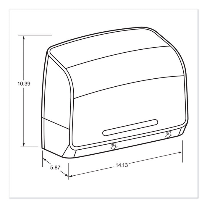 Pro Coreless Jumbo Roll Tissue Dispenser, 14.1 x 5.8 x 10.4, White