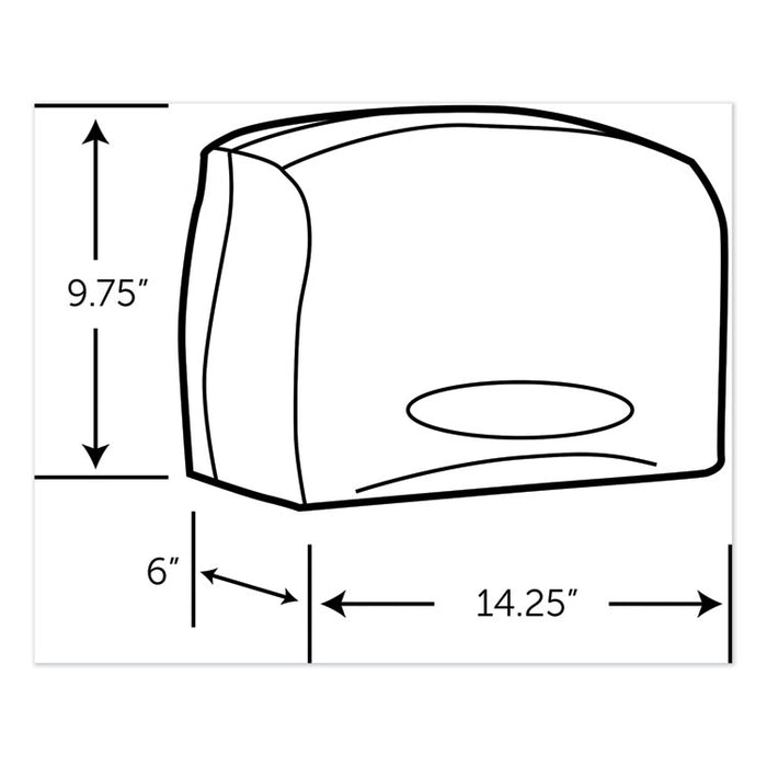 Essential Coreless Jumbo Roll Tissue Dispenser, 14.25 x 6 x 9.75, White