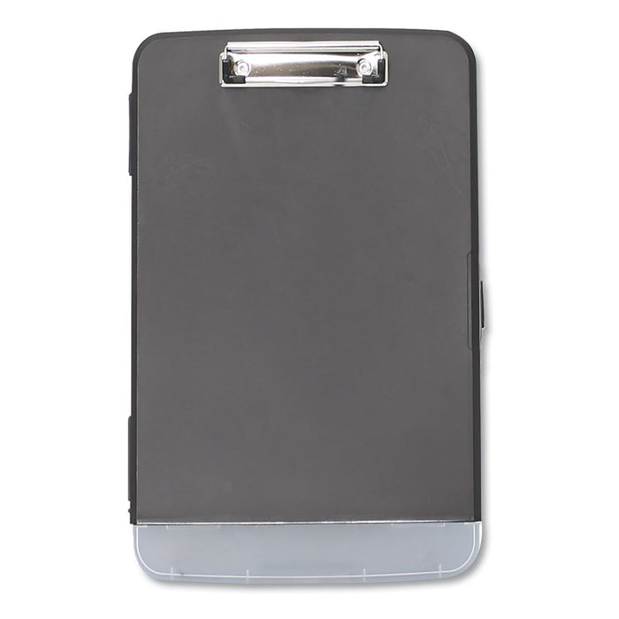 Storage Clipboard with Pen Compartment, 0.5" Clip Capacity, Holds 8.5 x 11 Sheets, Black