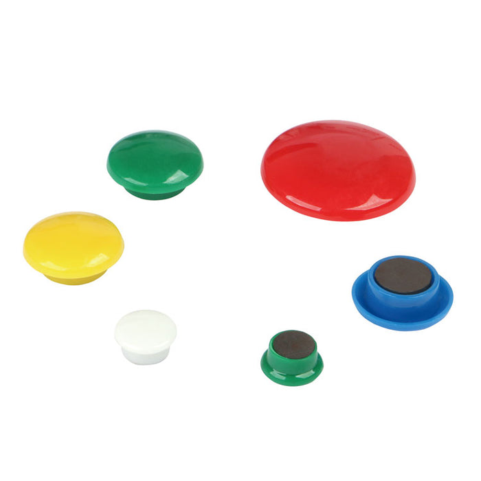 Assorted Magnets, Circles, Assorted Colors, 0.63", 1", 1.63" Diameters, 30/Pack