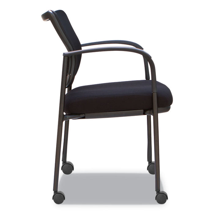Alera IV Series Guest Chairs, Mesh Back, Fabric Seat, 25.19" x 23.62" x 32.28", Black, 2/Carton