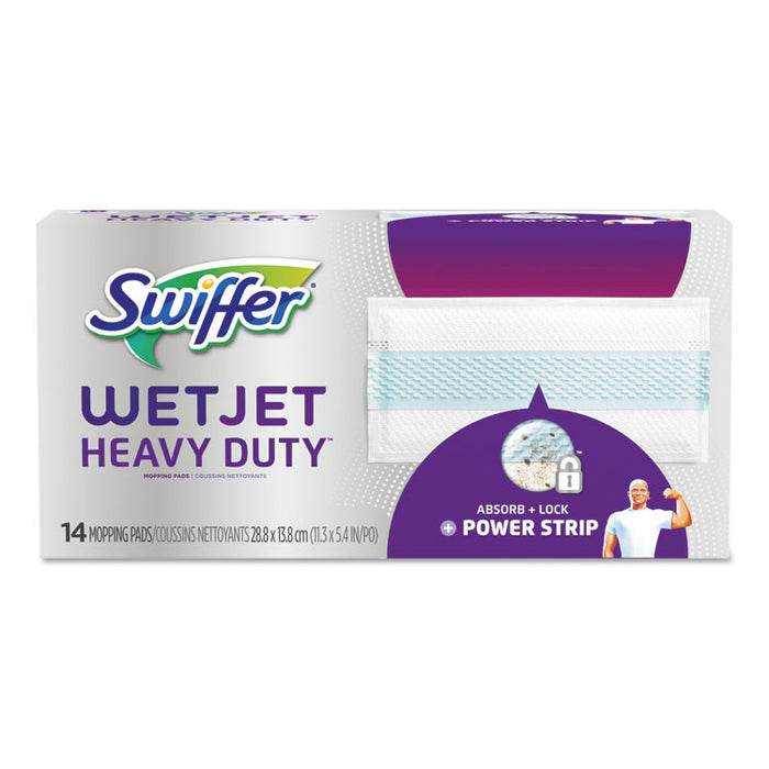WetJet System Refill Cloths, 11.3" x 5.4", Heavy Duty, White, 14/Box, 4 Boxes/Carton