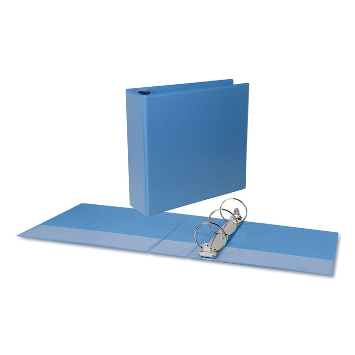 Slant D-Ring View Binder, 3 Rings, 3" Capacity, 11 x 8.5, Light Blue