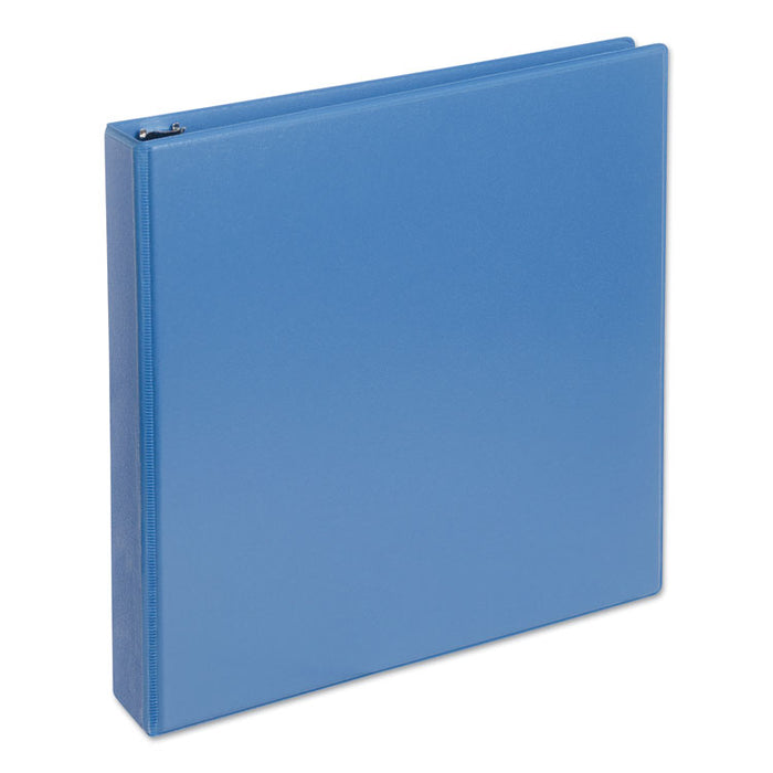 Deluxe Round Ring View Binder, 3 Rings, 1.5" Capacity, 11 x 8.5, Light Blue