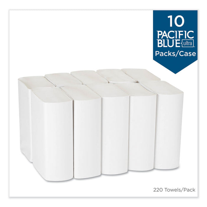 Pacific Blue Ultra Folded Paper Towels, 10 1/5x10 4/5,White, 220/Pack, 10 Pks/CT