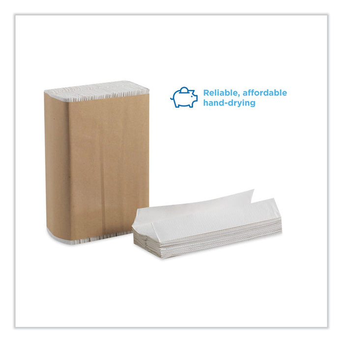 Pacific Blue Basic Folded Paper Towel, 9.2 x 9.4, White, 250/Pack, 16 Packs/Carton