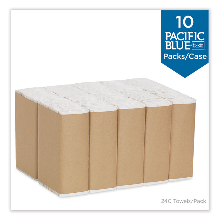 Pacific Blue Basic C-Fold Paper Towel, 10.1 x 12.7, White, 240/Pack, 10 Packs/Carton