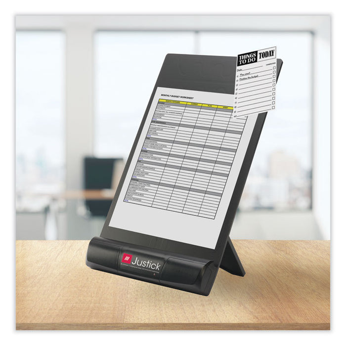 Justick Frameless Electro-Surface Desktop Organizer and Copy Holder, 8" x 11", Black