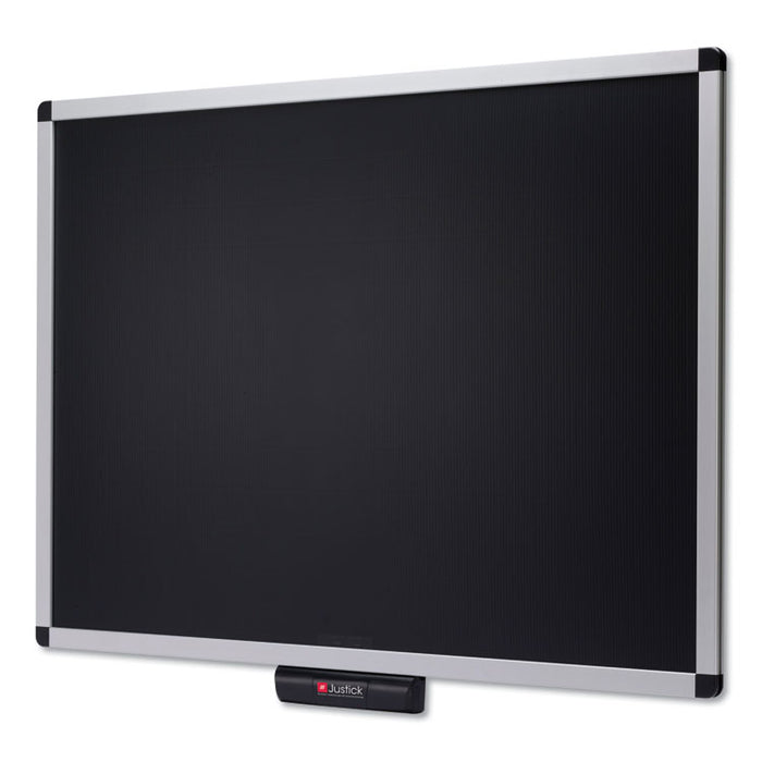 Justick Premium Aluminum-Frame Electro-Surface Bulletin Board, 36" x 24", Silver