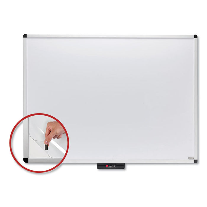 Justick by Smead Dry-Erase Board with Frame, 48" x 36", White