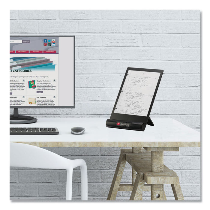 Justick Frameless Electro-Surface Desktop Organizer and Copy Holder, 8" x 11", Black