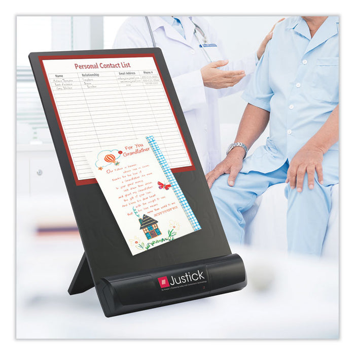 Justick Frameless Electro-Surface Desktop Organizer and Copy Holder, 8" x 11", Black