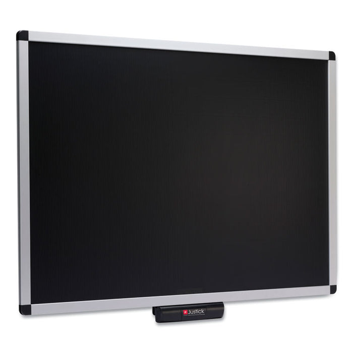 Justick Premium Aluminum-Frame Electro-Surface Bulletin Board, 36" x 24", Silver