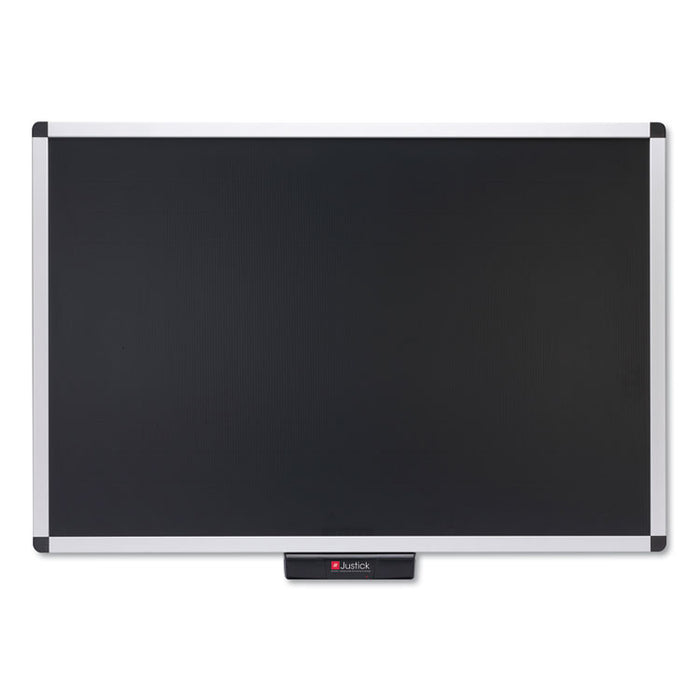 Justick Premium Aluminum-Frame Electro-Surface Bulletin Board, 36" x 24", Silver