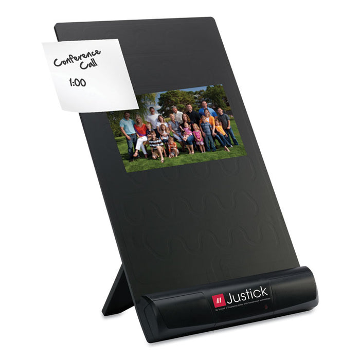 Justick Frameless Electro-Surface Desktop Organizer and Copy Holder, 8" x 11", Black