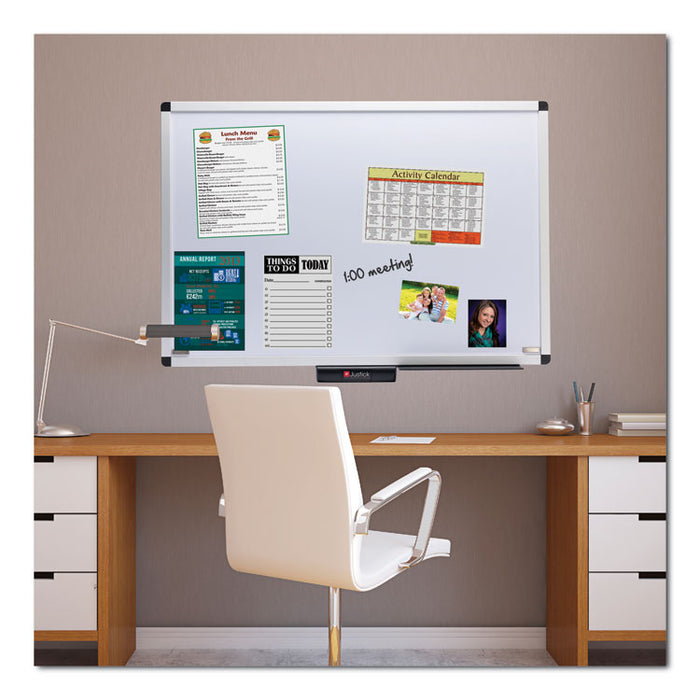 Justick by Smead Dry-Erase Board with Frame, 48" x 36", White