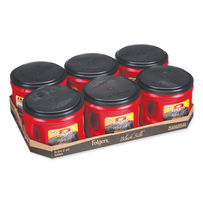 Coffee, Black Silk, 22.6 oz Canister, 6/Carton