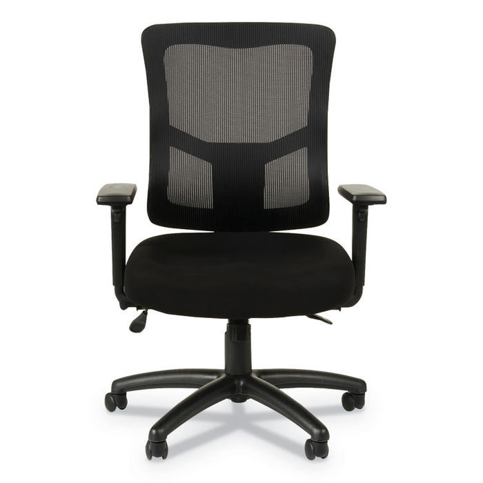 Alera Elusion II Series Mesh Mid-Back Synchro with Seat Slide Chair, Supports up to 275 lbs., Black Seat/Back, Black Base