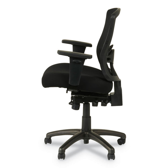 Alera Etros Series Mesh Mid-Back Petite Multifunction Chair, Supports up to 275 lbs., Black Seat/Black Back, Black Base