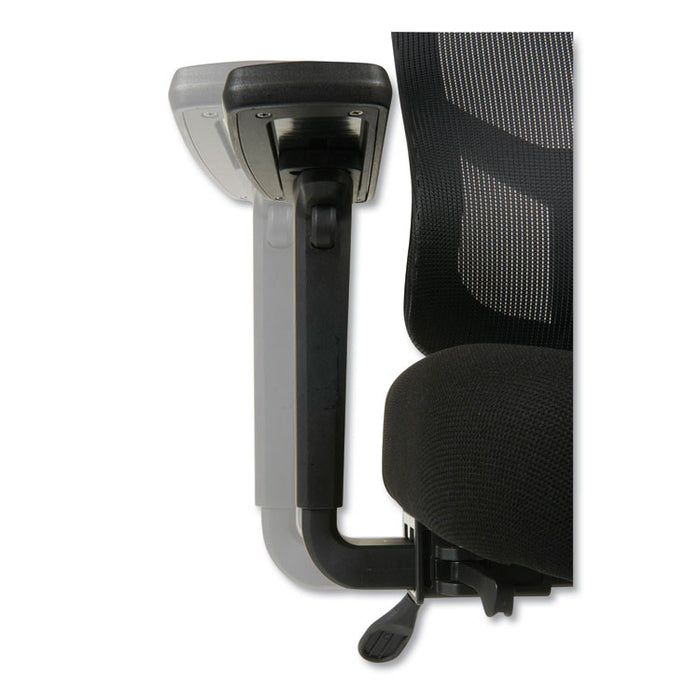 Alera Elusion II Series Mesh Mid-Back Synchro with Seat Slide Chair, Supports up to 275 lbs., Black Seat/Back, Black Base