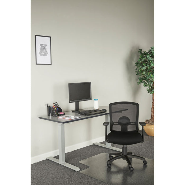 Alera Etros Series Mesh Mid-Back Petite Swivel/Tilt Chair, Supports Up to 275 lb, 17.71" to 21.65" Seat Height, Black