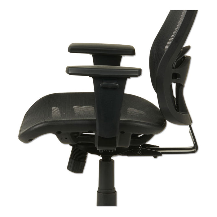Alera Etros Series Suspension Mesh Mid-Back Synchro Tilt Chair, Supports up to 275 lbs., Black Seat/Black Back, Black Base