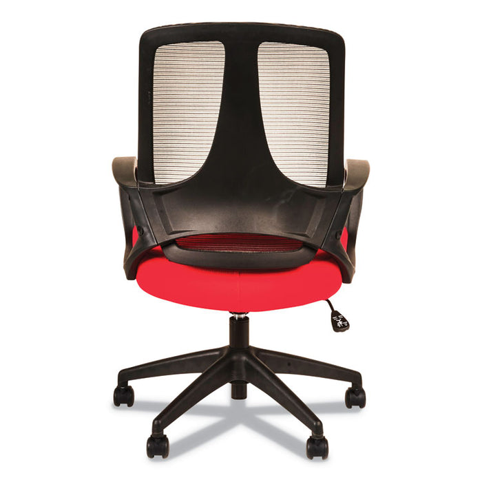 Alera MB Series Mesh Mid-Back Office Chair, Supports up to 275 lbs., Red Seat/Black Back, Black Base