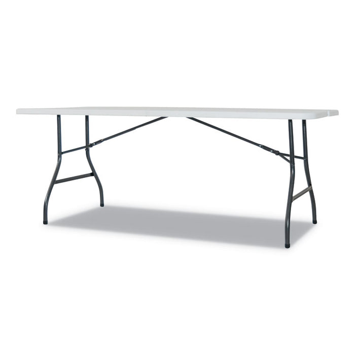Fold-in-Half Resin Folding Table, 72w x 29 5/8d x 29 1/4h, White