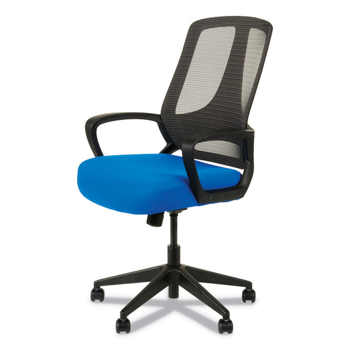 Alera MB Series Mesh Mid-Back Office Chair, Supports up to 275 lbs., Blue Seat/Black Back, Black Base
